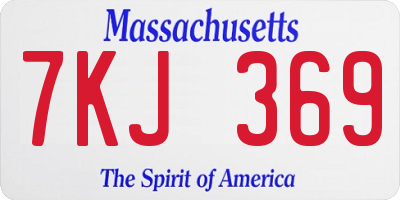 MA license plate 7KJ369
