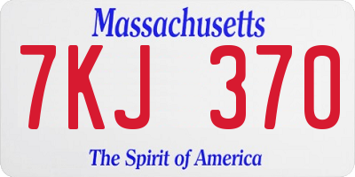 MA license plate 7KJ370
