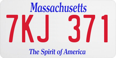 MA license plate 7KJ371