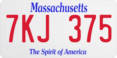 MA license plate 7KJ375