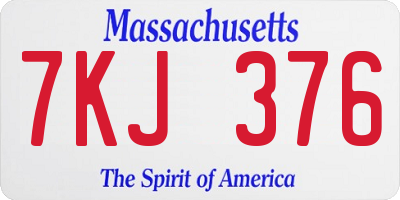 MA license plate 7KJ376