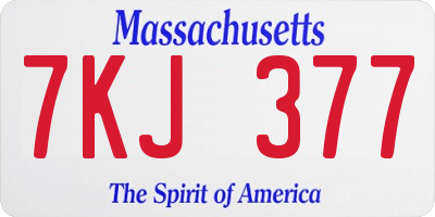 MA license plate 7KJ377