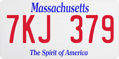 MA license plate 7KJ379
