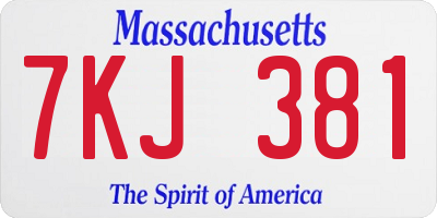 MA license plate 7KJ381