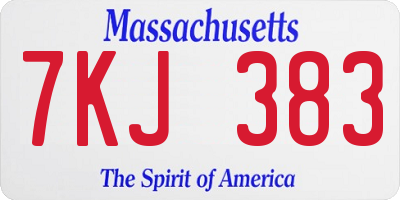 MA license plate 7KJ383