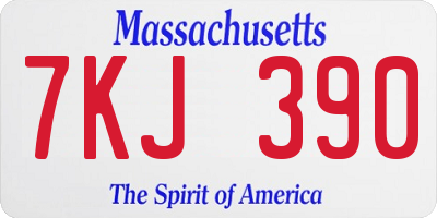 MA license plate 7KJ390