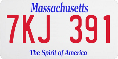 MA license plate 7KJ391