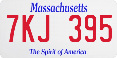 MA license plate 7KJ395