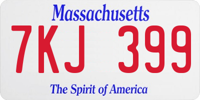 MA license plate 7KJ399