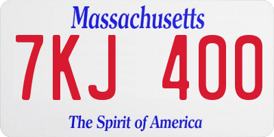 MA license plate 7KJ400