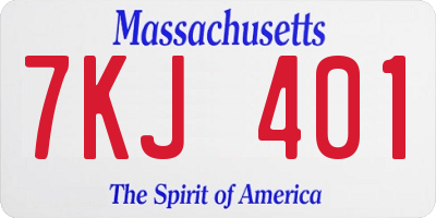 MA license plate 7KJ401