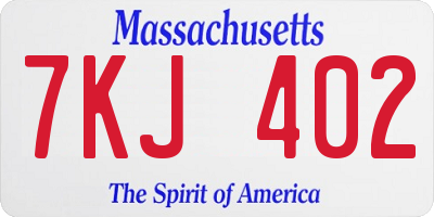 MA license plate 7KJ402