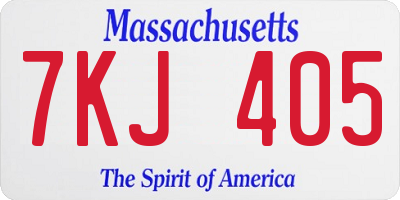 MA license plate 7KJ405