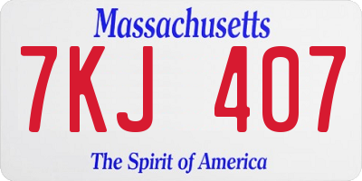 MA license plate 7KJ407