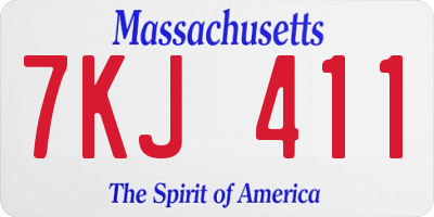 MA license plate 7KJ411