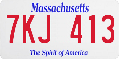 MA license plate 7KJ413