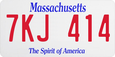 MA license plate 7KJ414