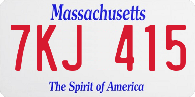 MA license plate 7KJ415