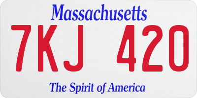 MA license plate 7KJ420