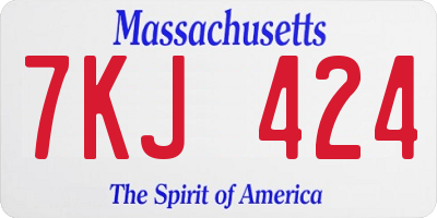 MA license plate 7KJ424
