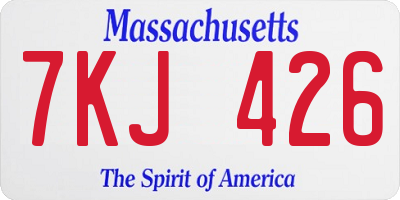 MA license plate 7KJ426