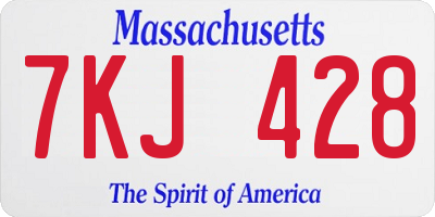 MA license plate 7KJ428