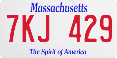 MA license plate 7KJ429