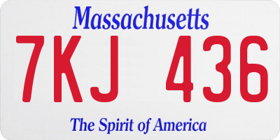 MA license plate 7KJ436