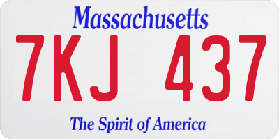 MA license plate 7KJ437