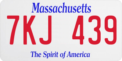 MA license plate 7KJ439