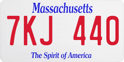 MA license plate 7KJ440