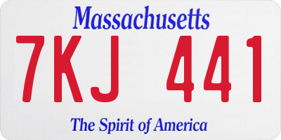 MA license plate 7KJ441