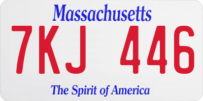 MA license plate 7KJ446