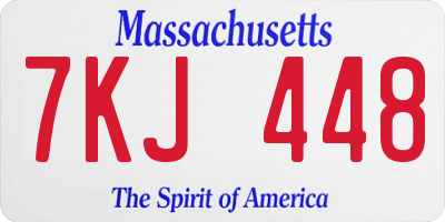 MA license plate 7KJ448
