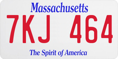 MA license plate 7KJ464