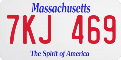 MA license plate 7KJ469