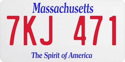 MA license plate 7KJ471