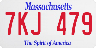 MA license plate 7KJ479