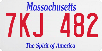 MA license plate 7KJ482