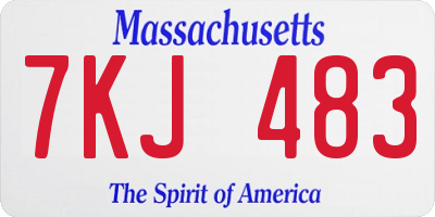MA license plate 7KJ483