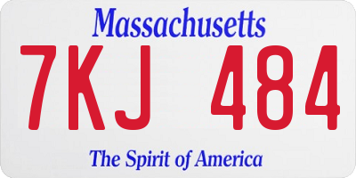 MA license plate 7KJ484