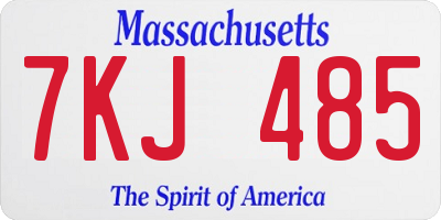 MA license plate 7KJ485