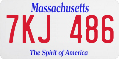MA license plate 7KJ486