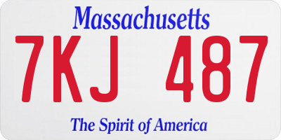 MA license plate 7KJ487