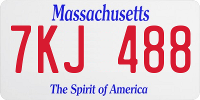 MA license plate 7KJ488