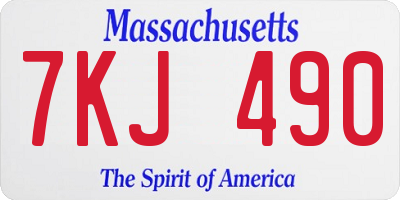 MA license plate 7KJ490