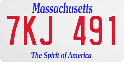 MA license plate 7KJ491