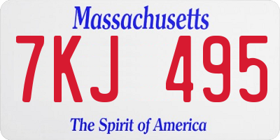 MA license plate 7KJ495