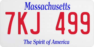 MA license plate 7KJ499