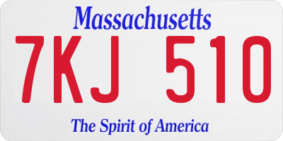 MA license plate 7KJ510